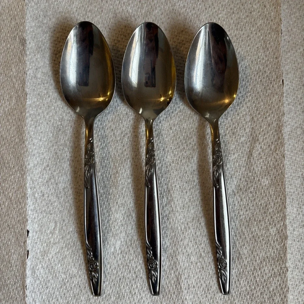 Imperial International Flatware IIC Stainless Korea Rosemere 3 Tablespoons Rose